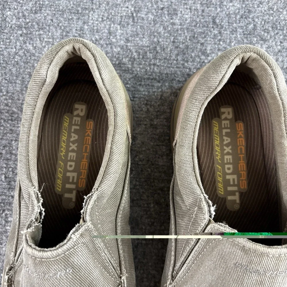 Skechers Loafers Men's 12 Gray Expected Avillo Relaxed Fit Memory Foam Canvas